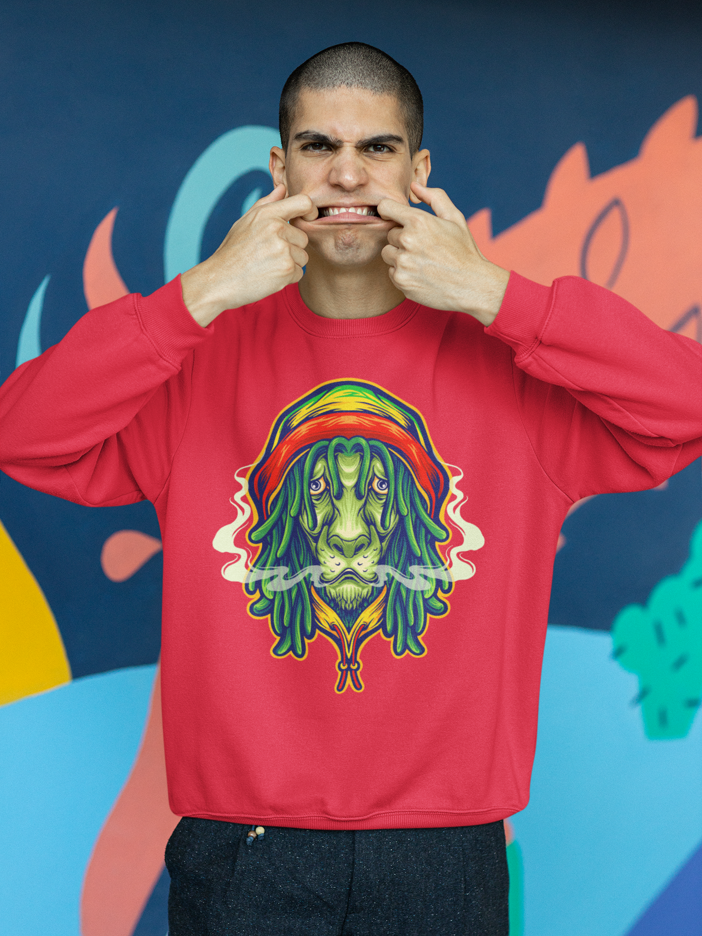 Lion Head Rasta Reggae Sweatshirt Limited Edition GAGOMEN