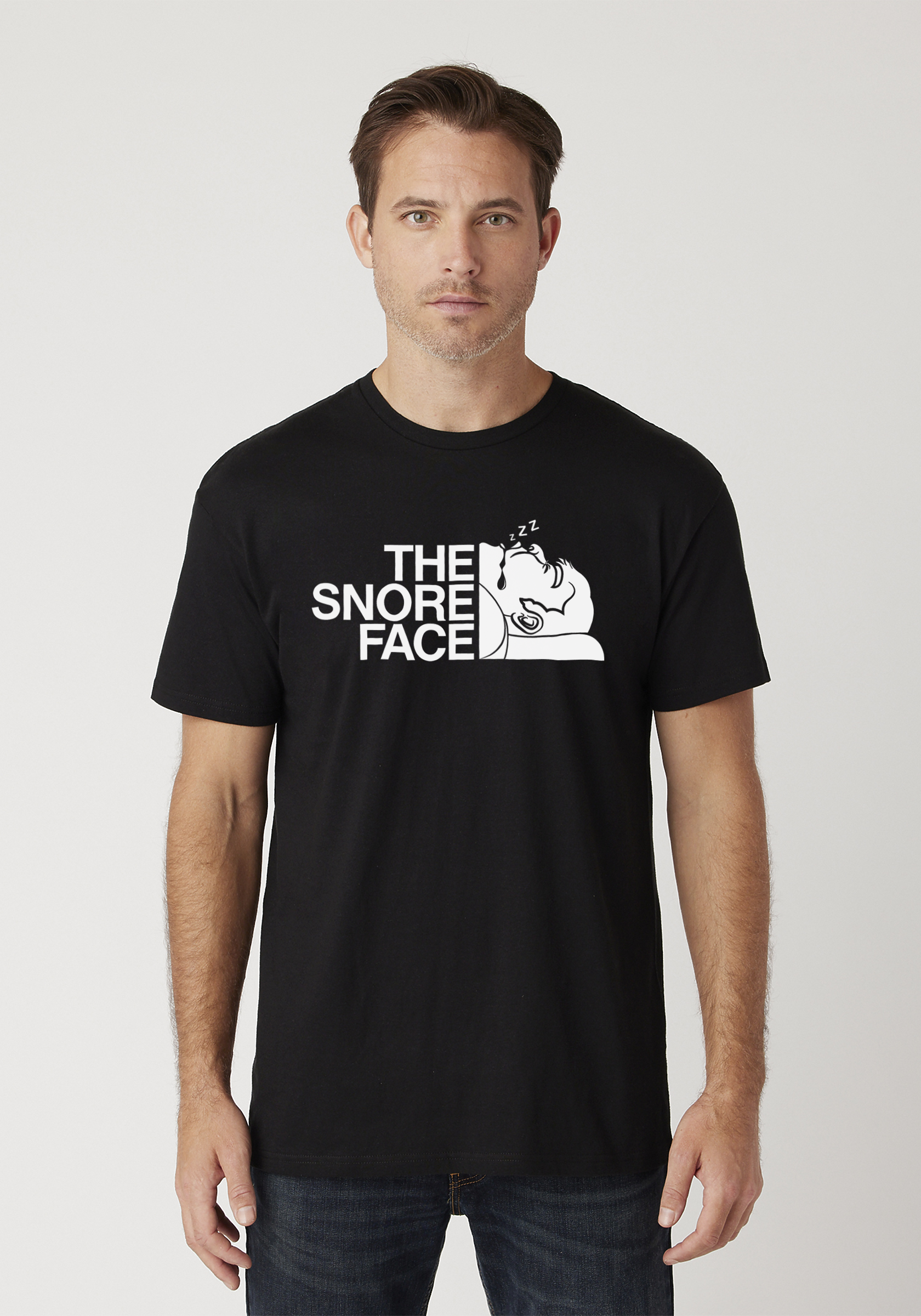 The Snore Face Unisex T Shirt Black GAGOMEN